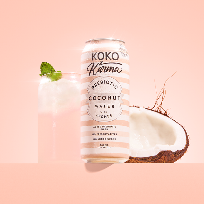 Coconut water with lychee