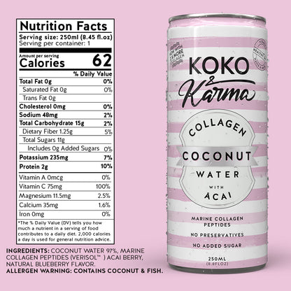 Açaí + Collagen — 8.45 oz can nutrition panel