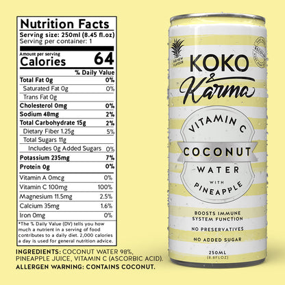 Pineapple + Vitamin C — 8.45 oz can nutrition panel