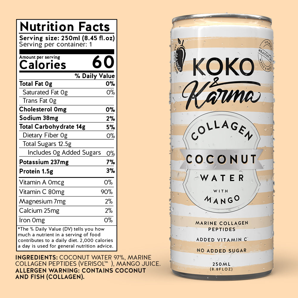 Mango + Collagen — 8.45 oz can nutrition panel