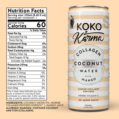 Mango + Collagen — 8.45 oz can nutrition panel